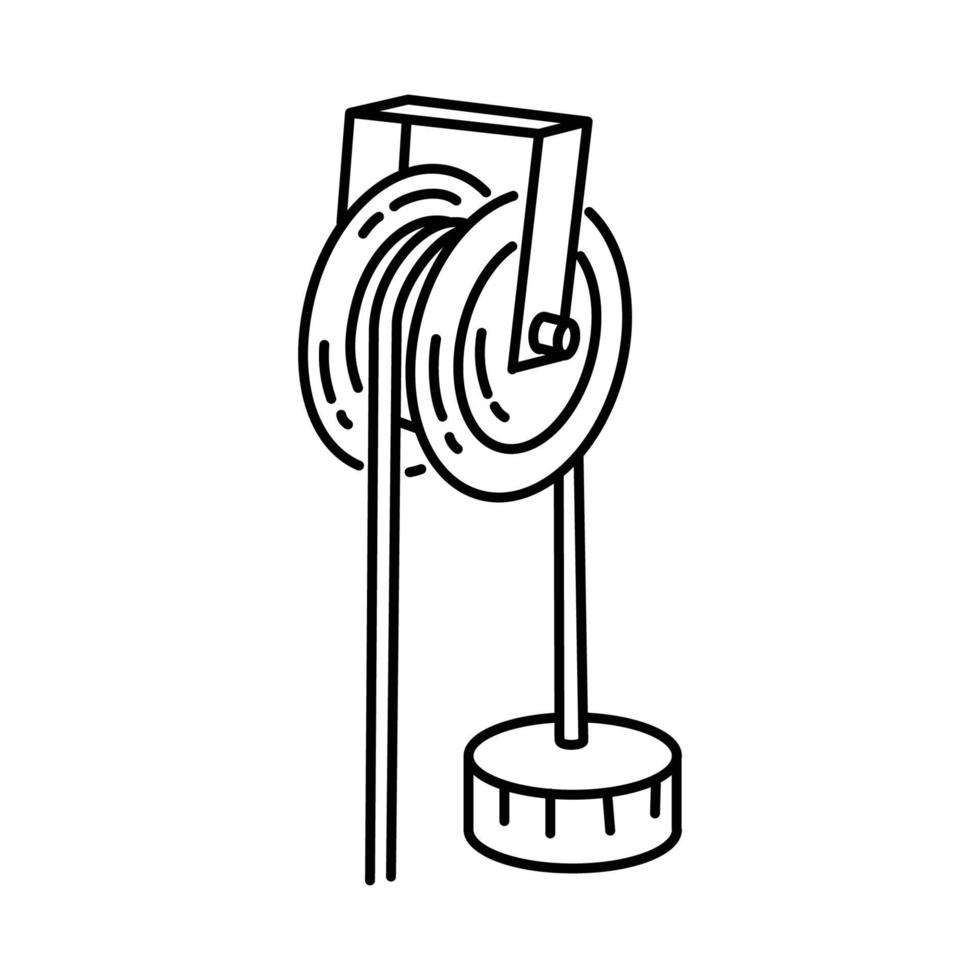 Pulley Icon. Doodle Hand Drawn or Outline Icon Style vector