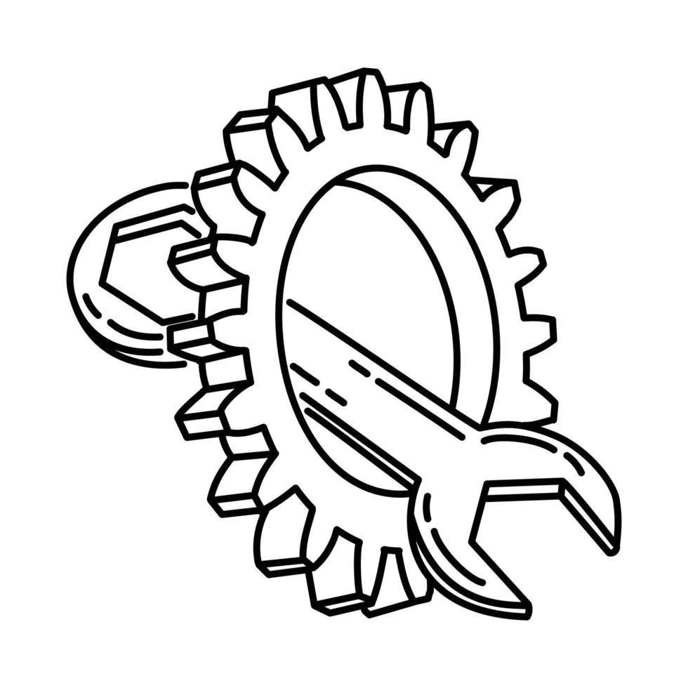 icono de reparación. Doodle dibujado a mano o estilo de icono de contorno vector