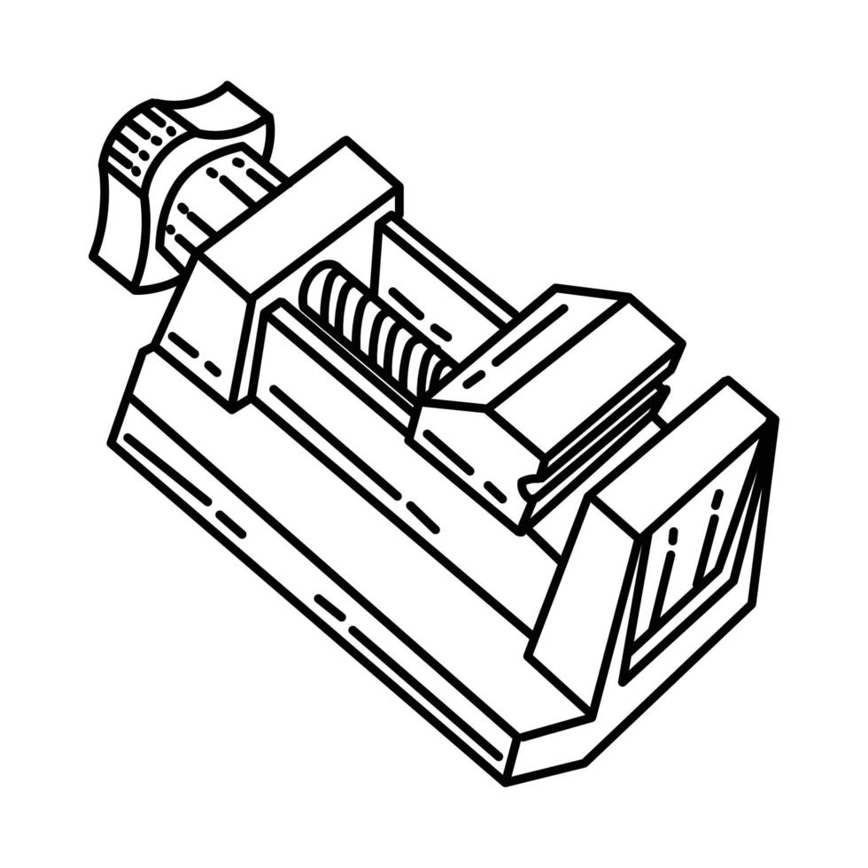 Machinist vise Icon. Doodle Hand Drawn or Outline Icon Style vector