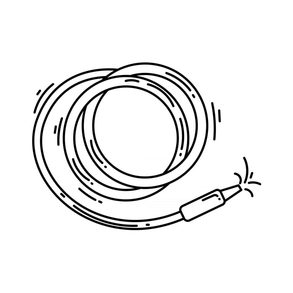 Gardening hose icon. hand drawn icon set, outline black, vector