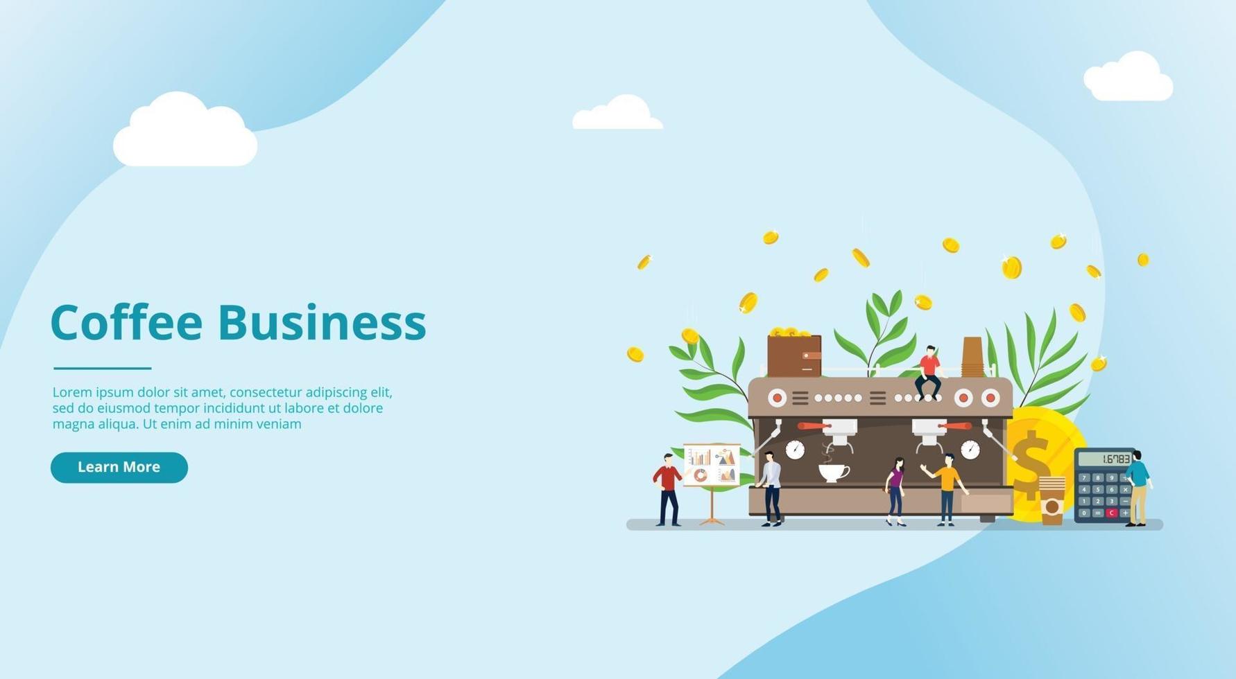 coffee business concept for website template vector