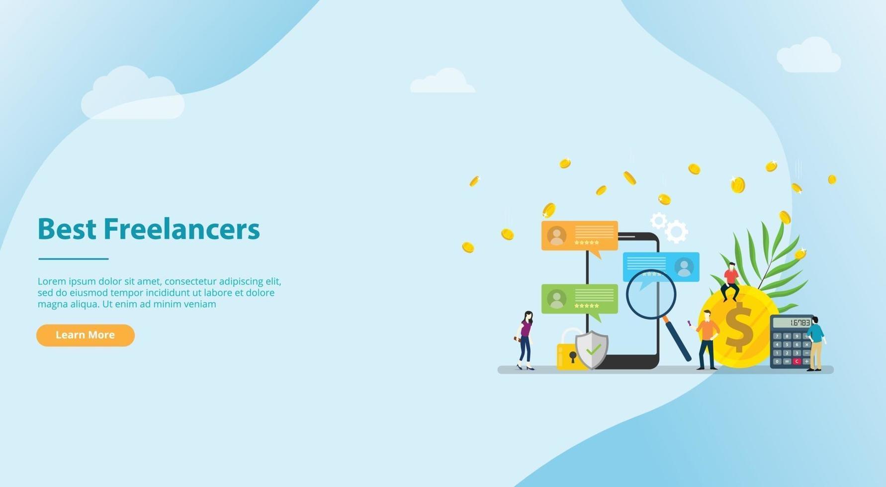 search and find the best freelancer work remote for website template vector
