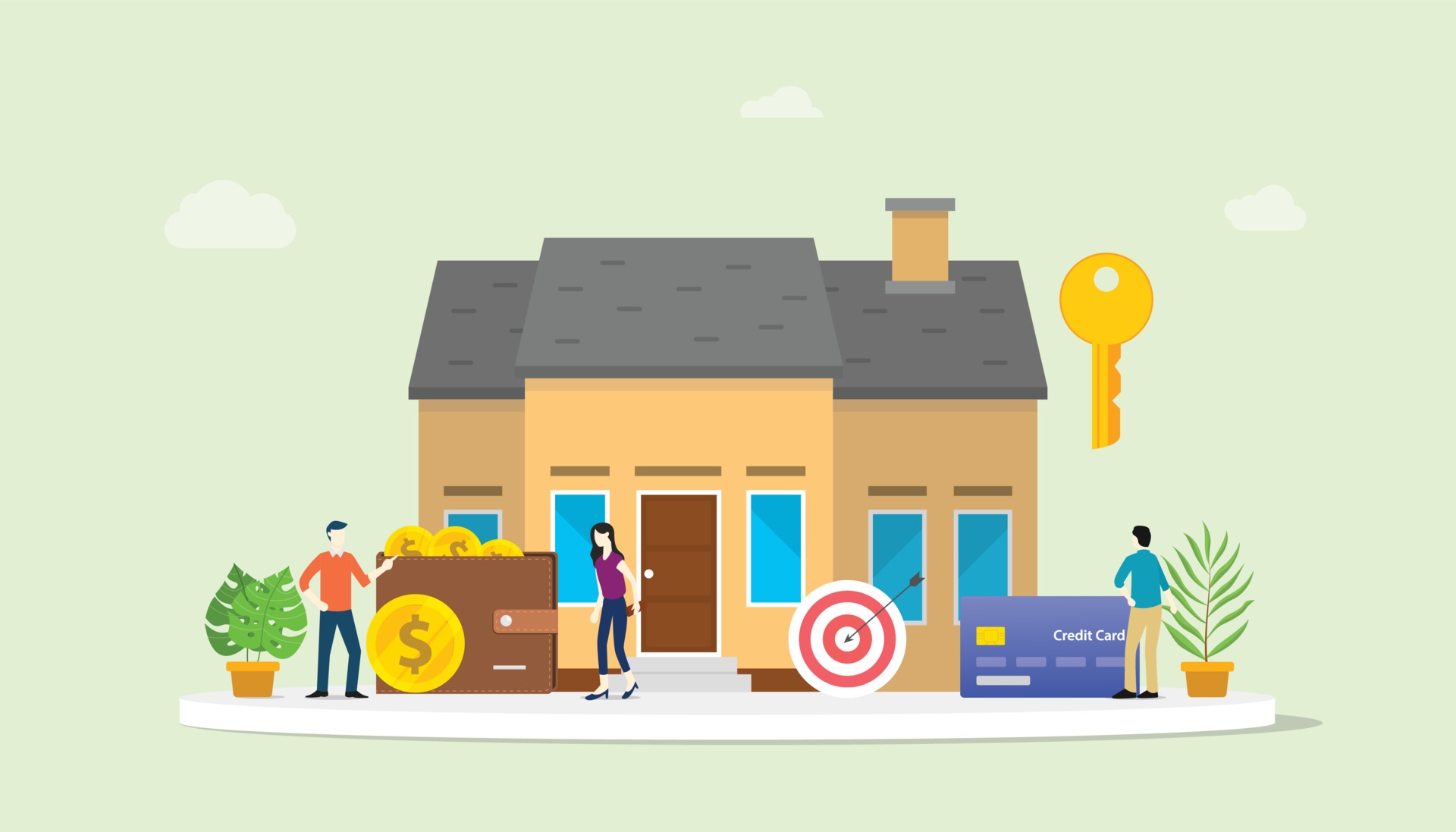 mortgage loan or home real estate buy with people 3216644 Vector Art at