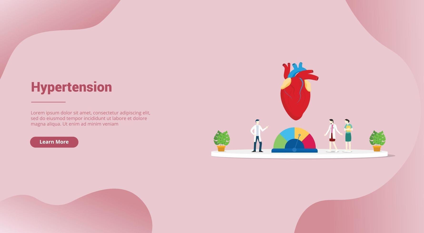 hypertension blood pressure concept for website template vector