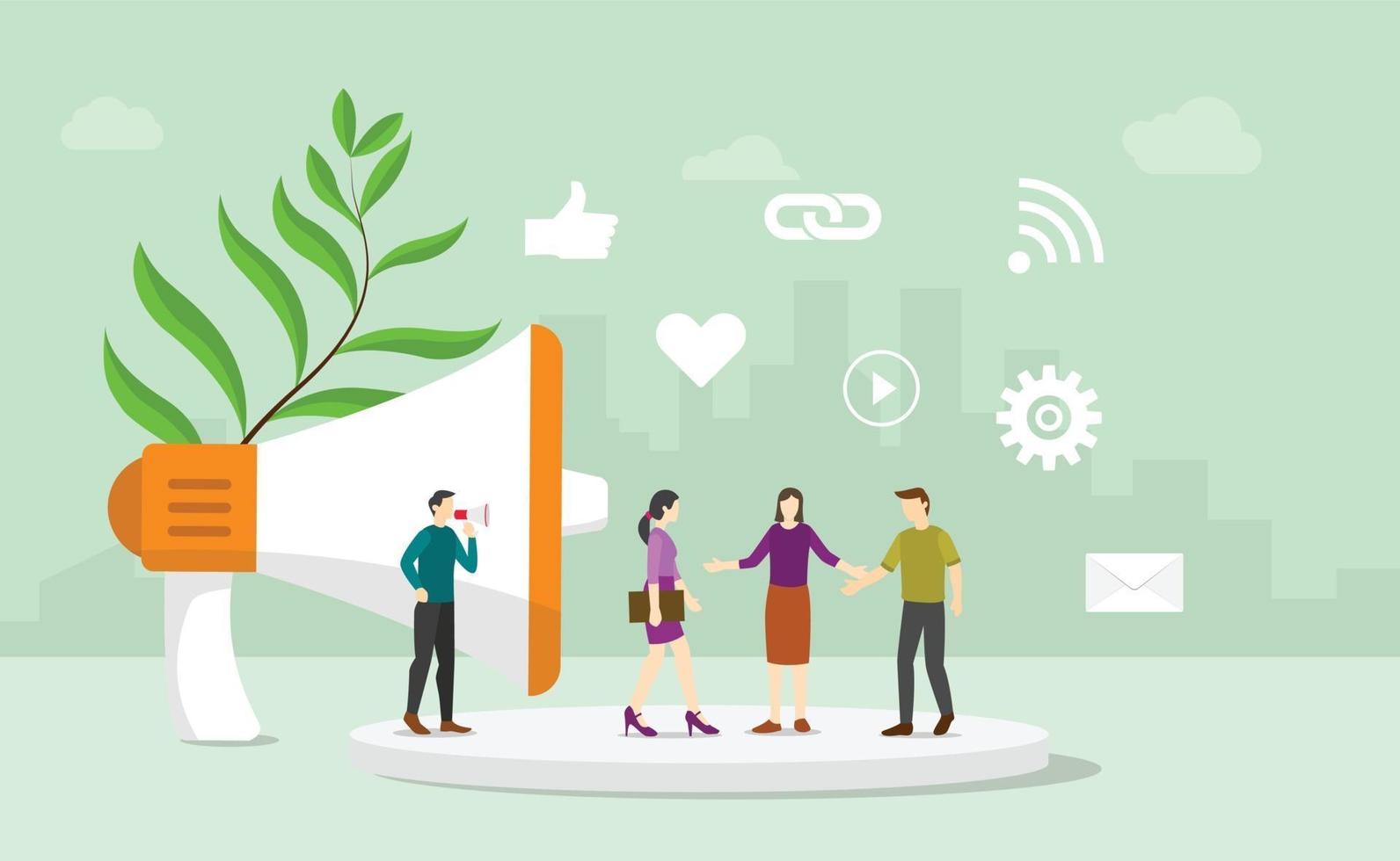 public relations business corporate concept with team people vector