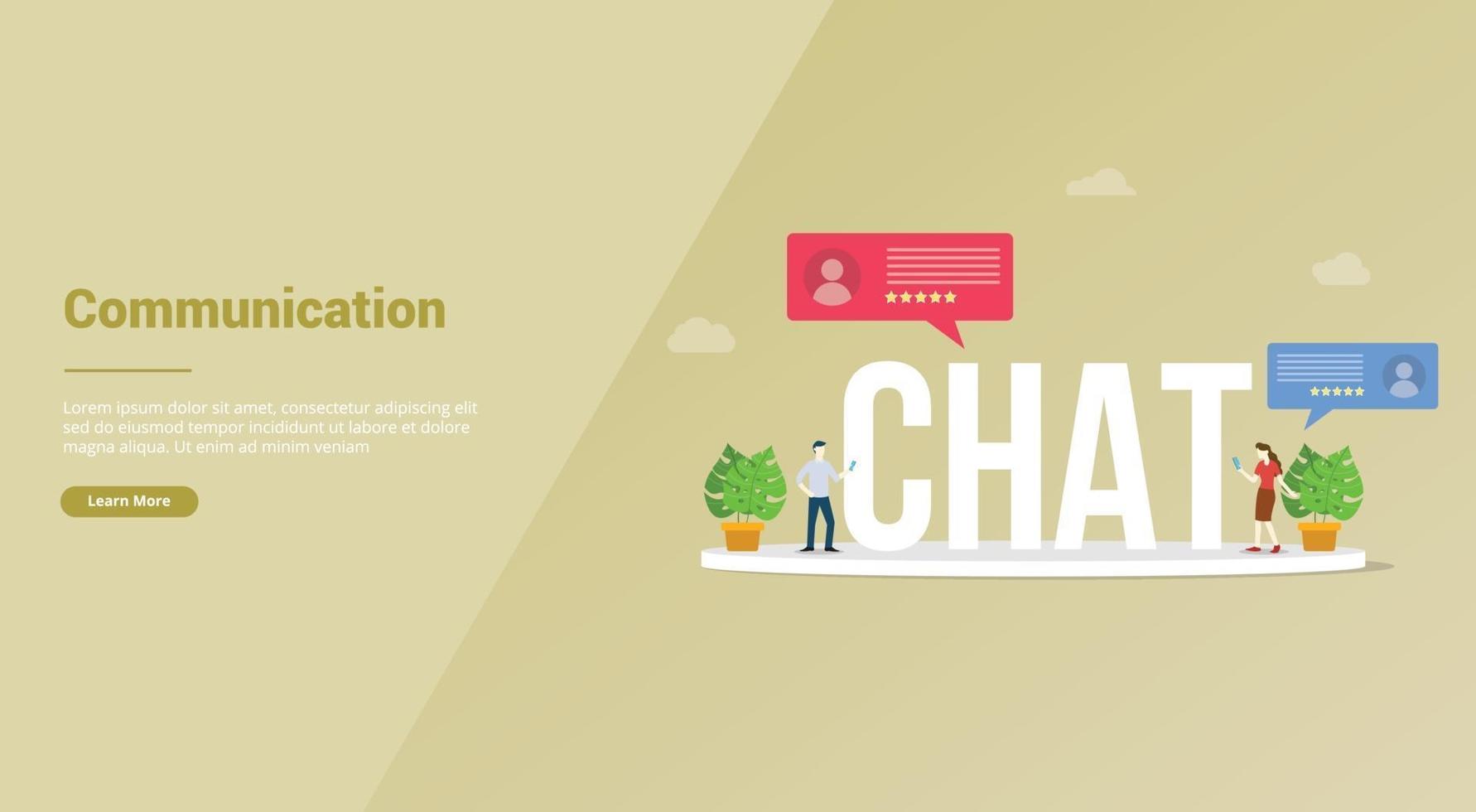chat or chatting technology people concept for website template vector