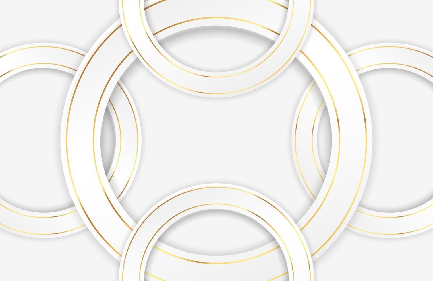 Luxury elegant white background with gold ornament futuristic concept vector