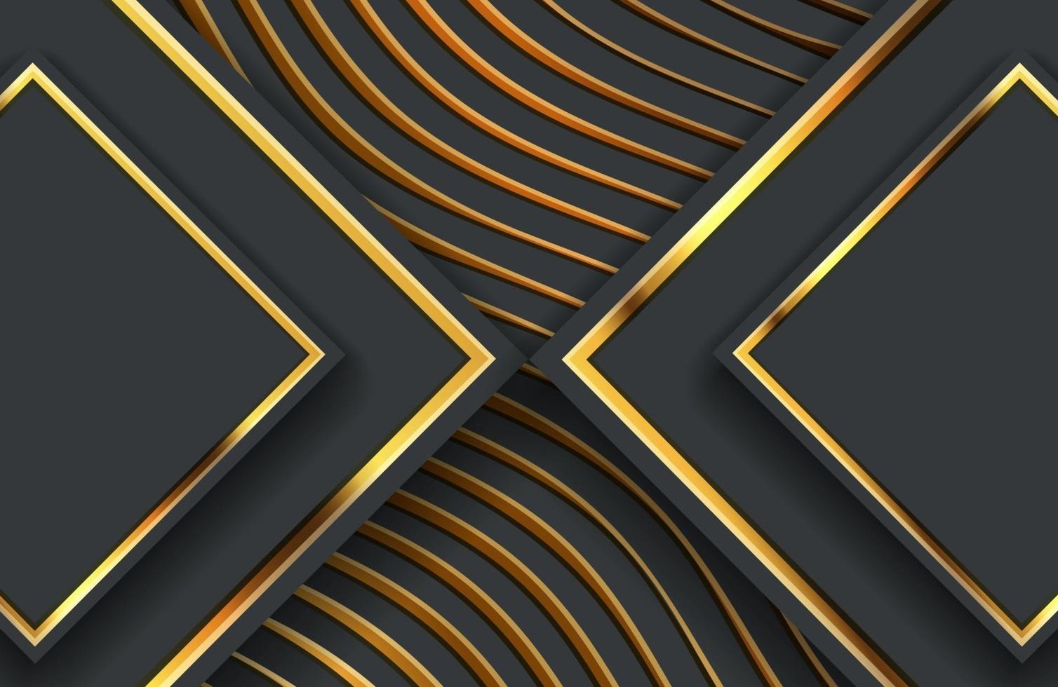 fondo geométrico abstracto negro y dorado vector