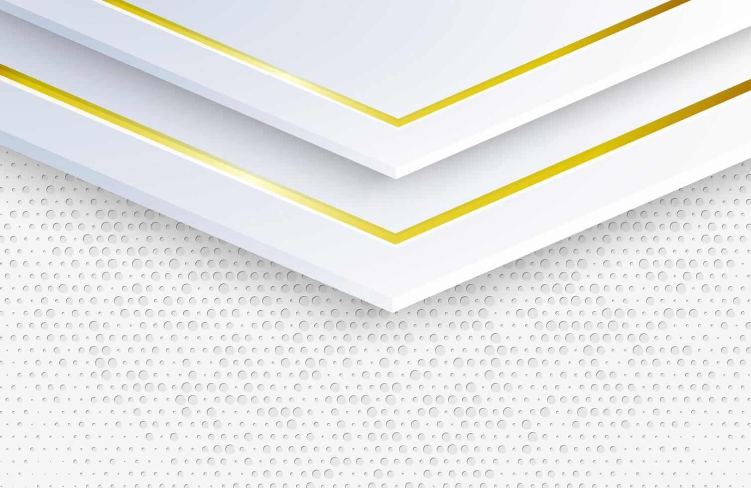 Fondo blanco elegante de lujo con adornos de oro concepto futurista vector