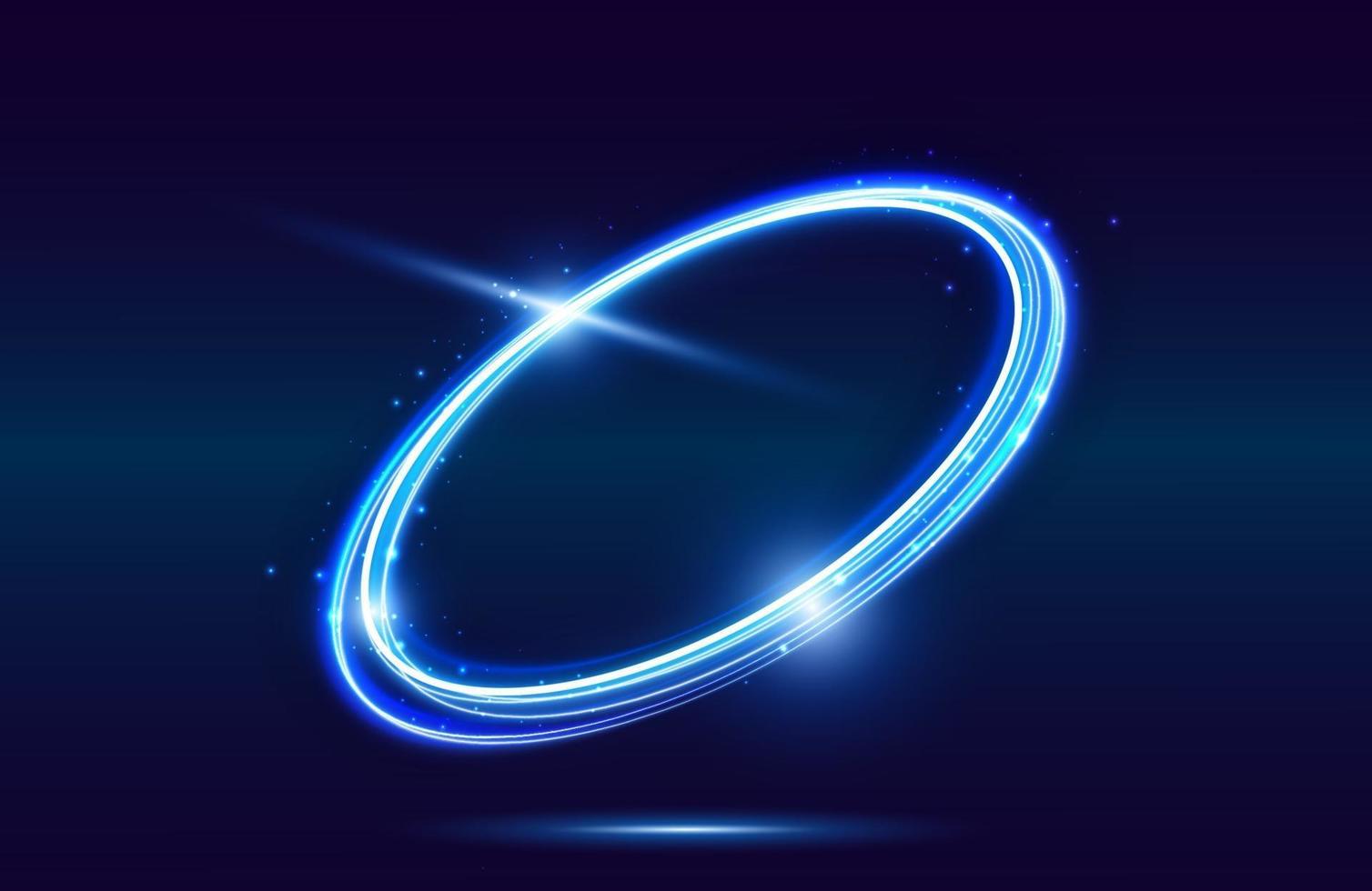 Circle neon light effect isolated on dark background vector