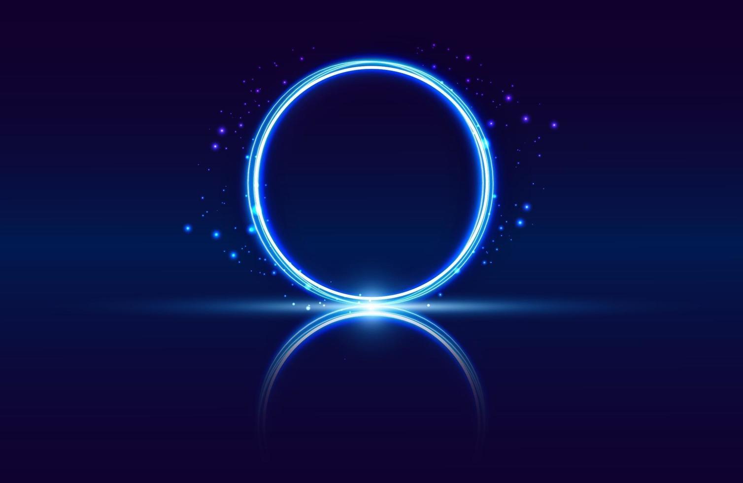 Blue abstract circle light effect isolated on blue background vector