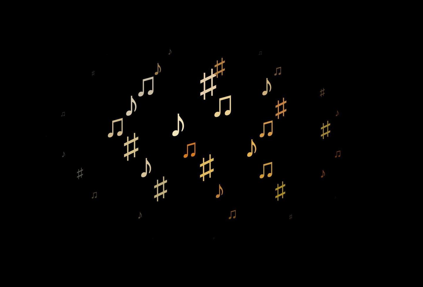 Dark Yellow, Orange vector texture with musical notes.