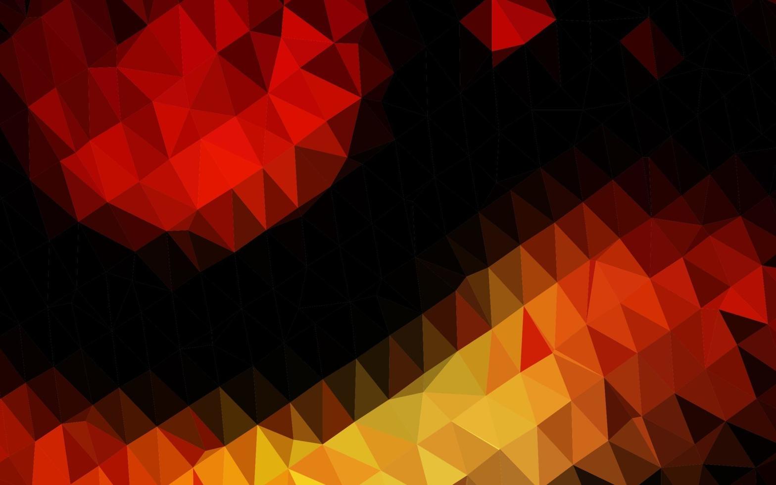 Dark Red, Yellow vector low poly cover.