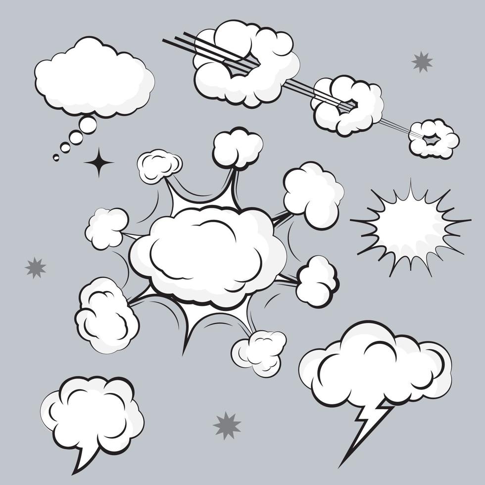 Cloud Comic Book  Design Element Vector