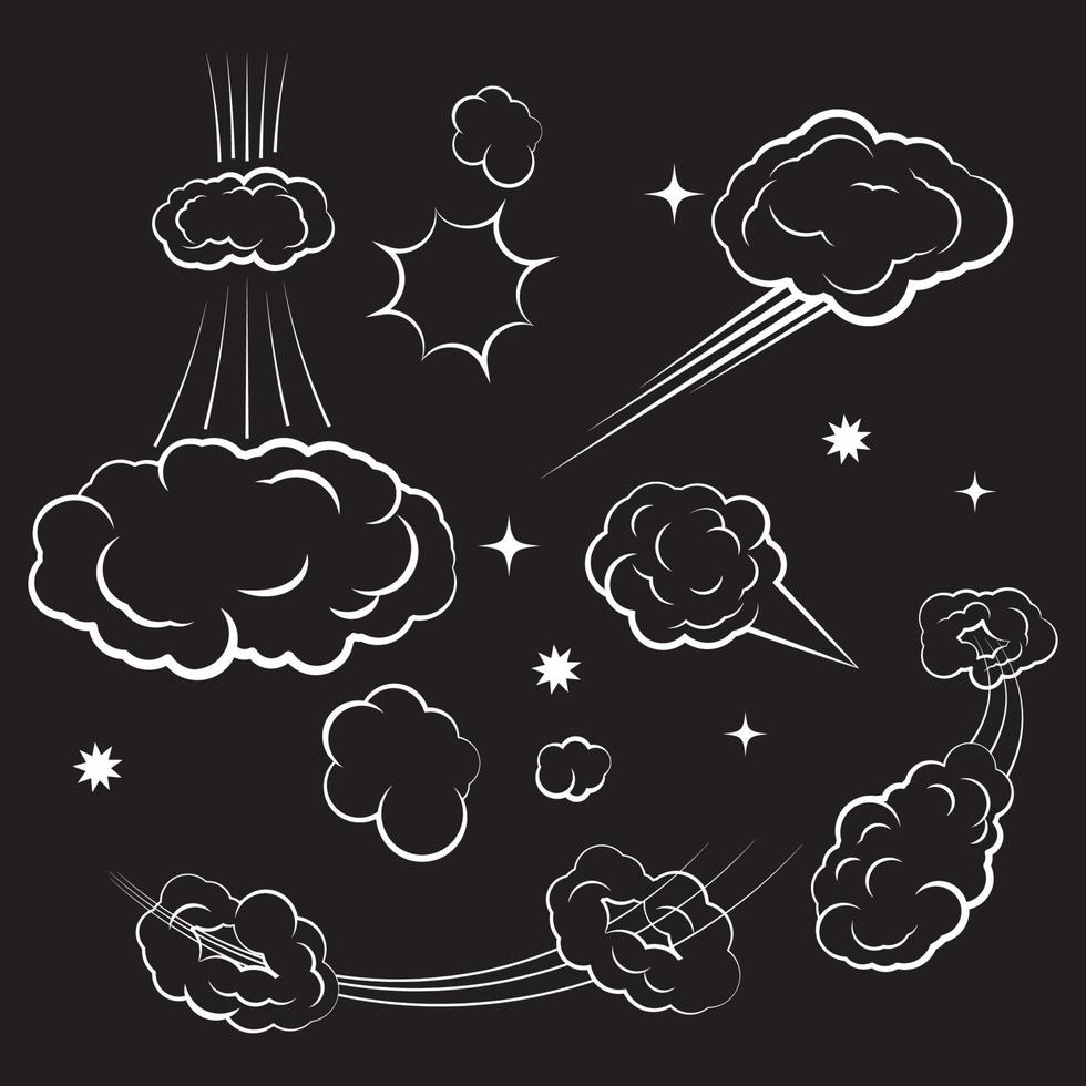 Cloud Comic Book  Design Element Vector