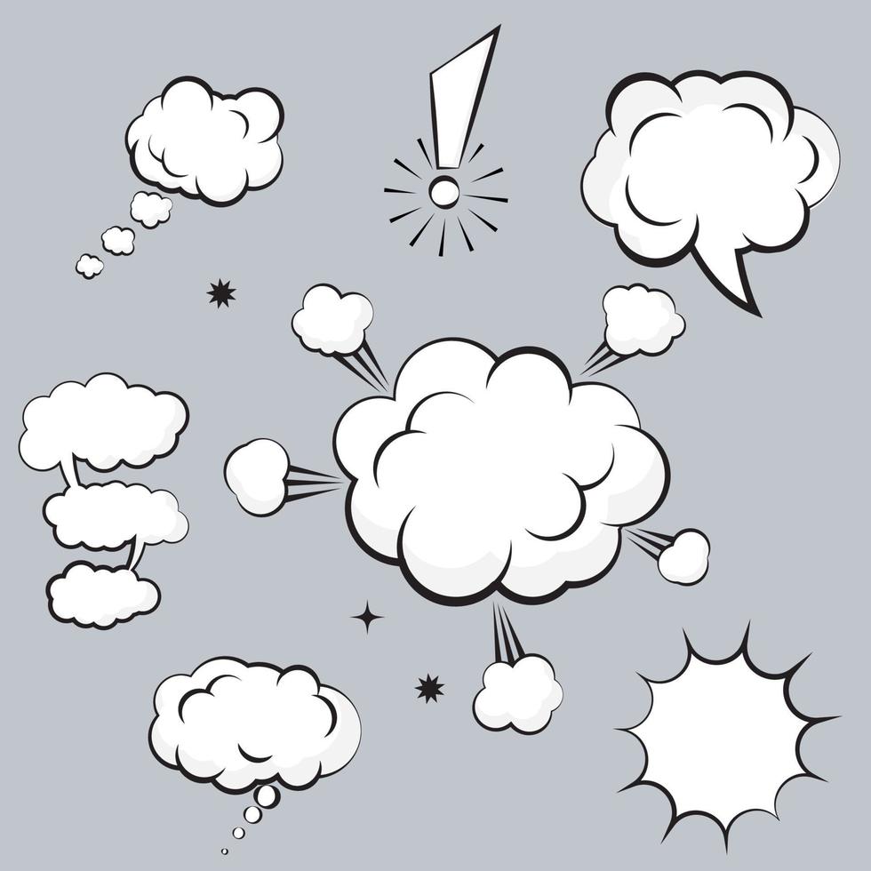 Cloud Comic Book  Design Element Vector