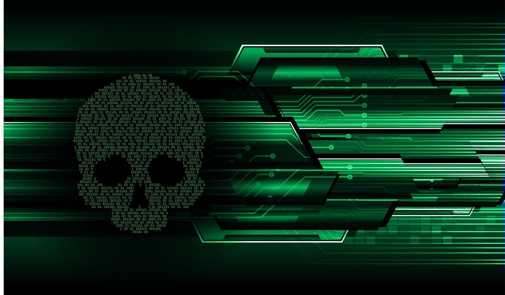 cyber hacker attack background, skull vector