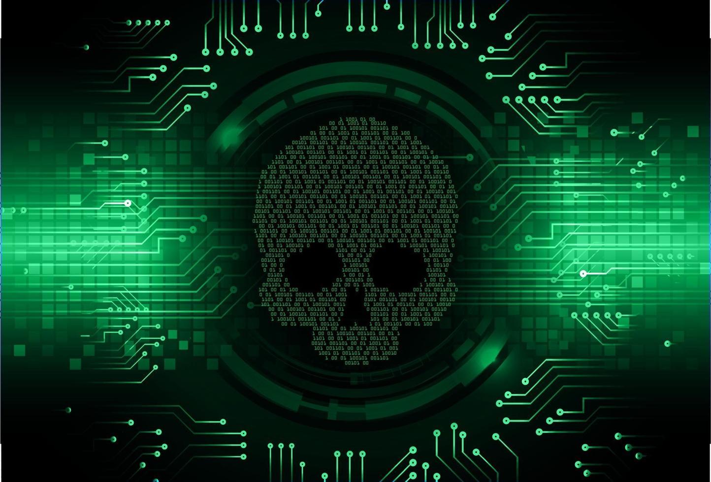 cyber hacker attack background, skull vector