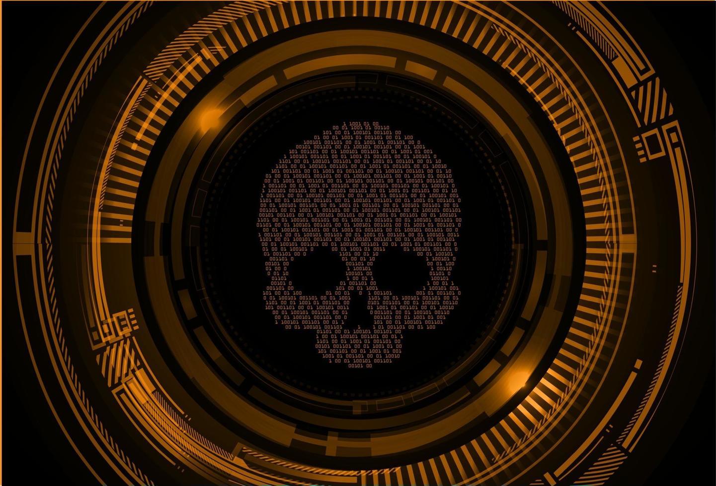 cyber hacker attack background, skull vector