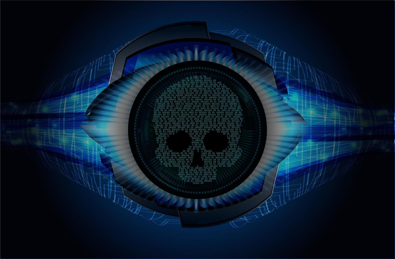 cyber hacker attack background, skull vector