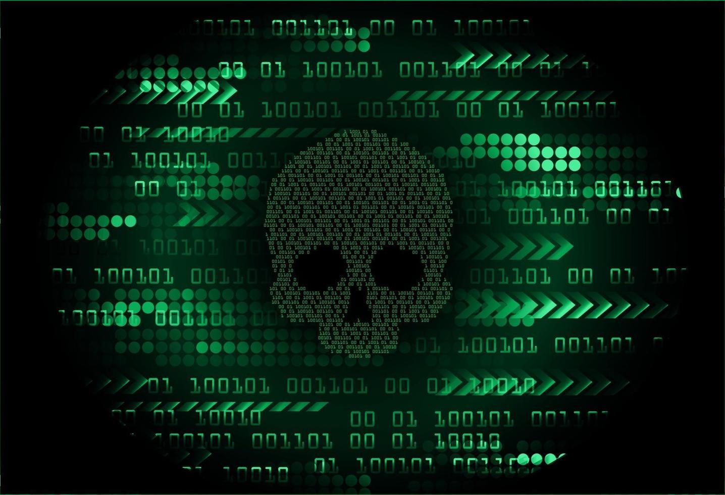 cyber hacker attack background, skull vector