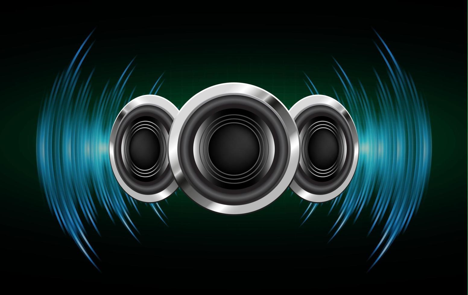 Sound waves oscillating dark light vector