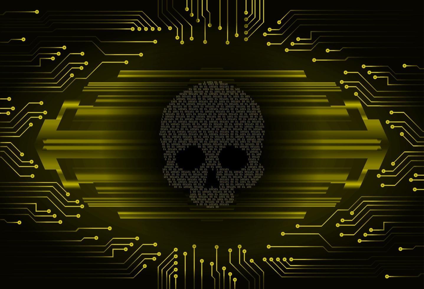 cyber hacker attack background, skull vector