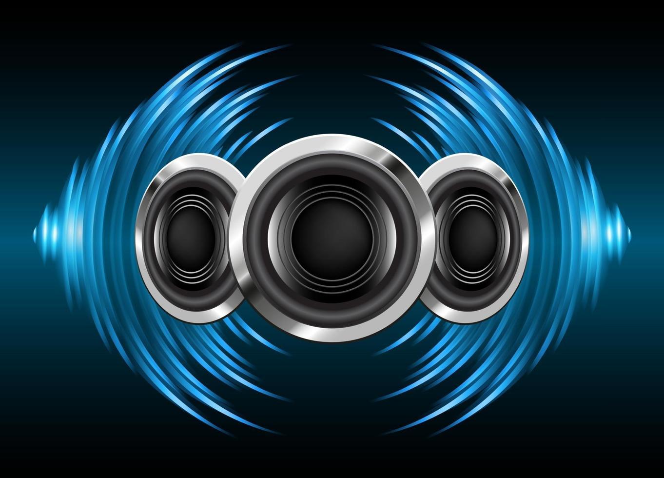 Sound waves oscillating dark light vector