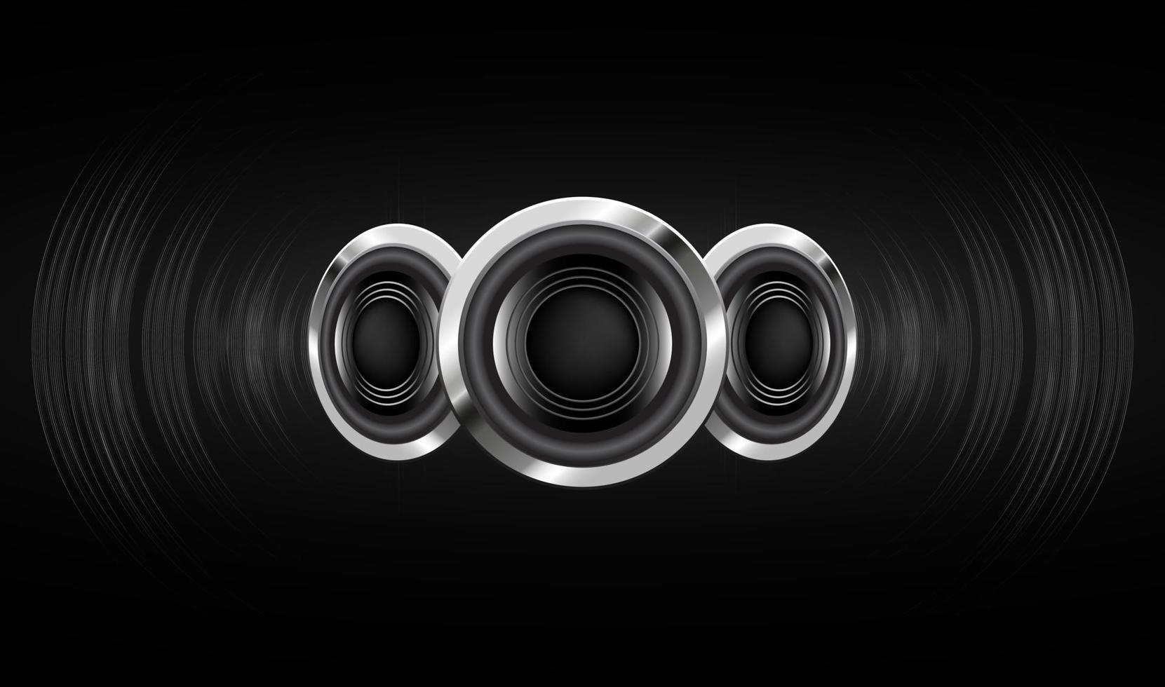 Sound waves oscillating dark light vector