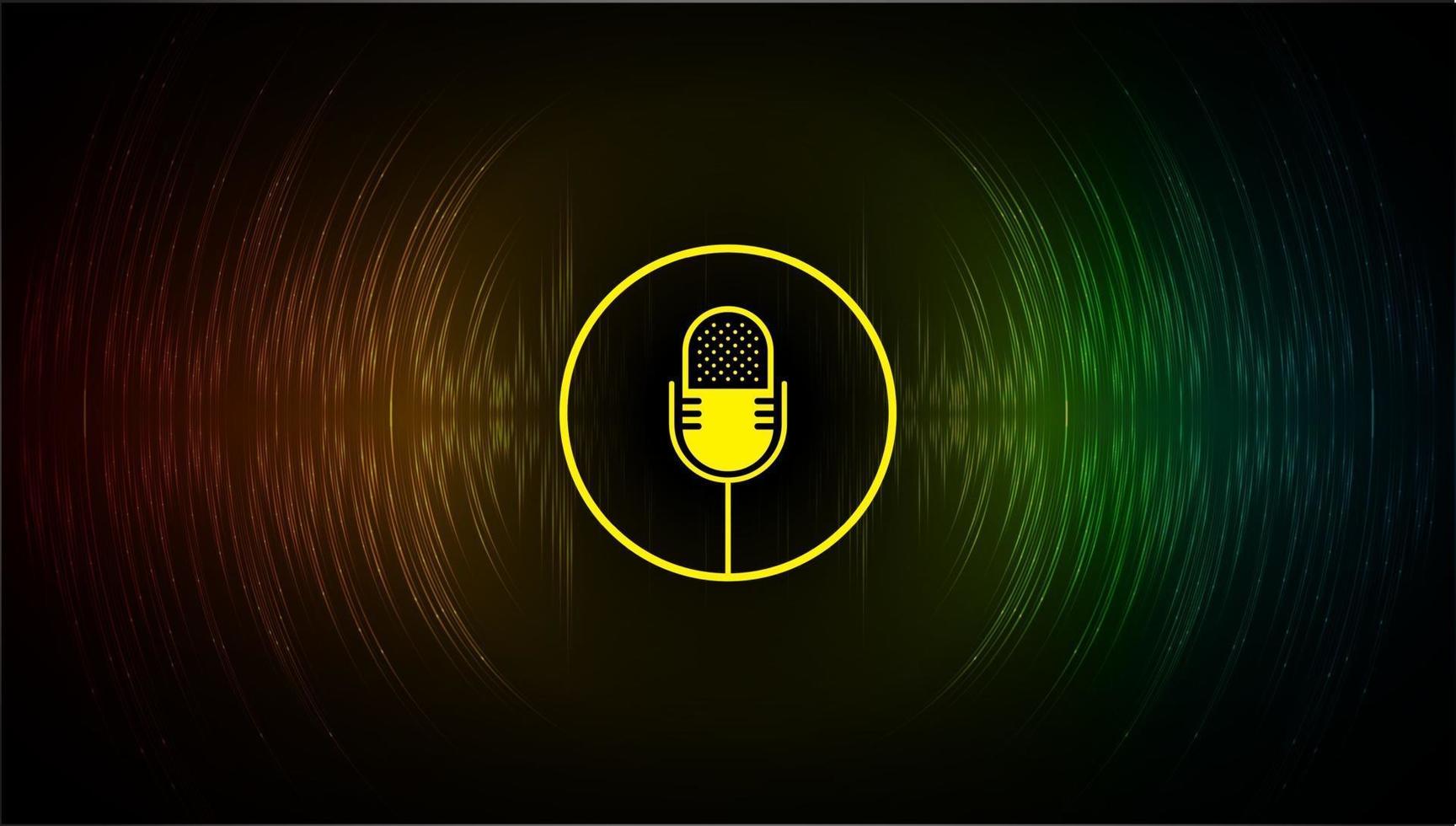 Sound waves oscillating dark light vector