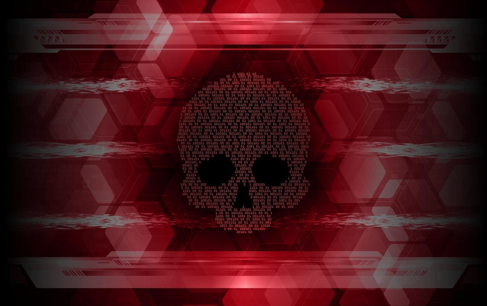 cyber hacker attack background, skull vector