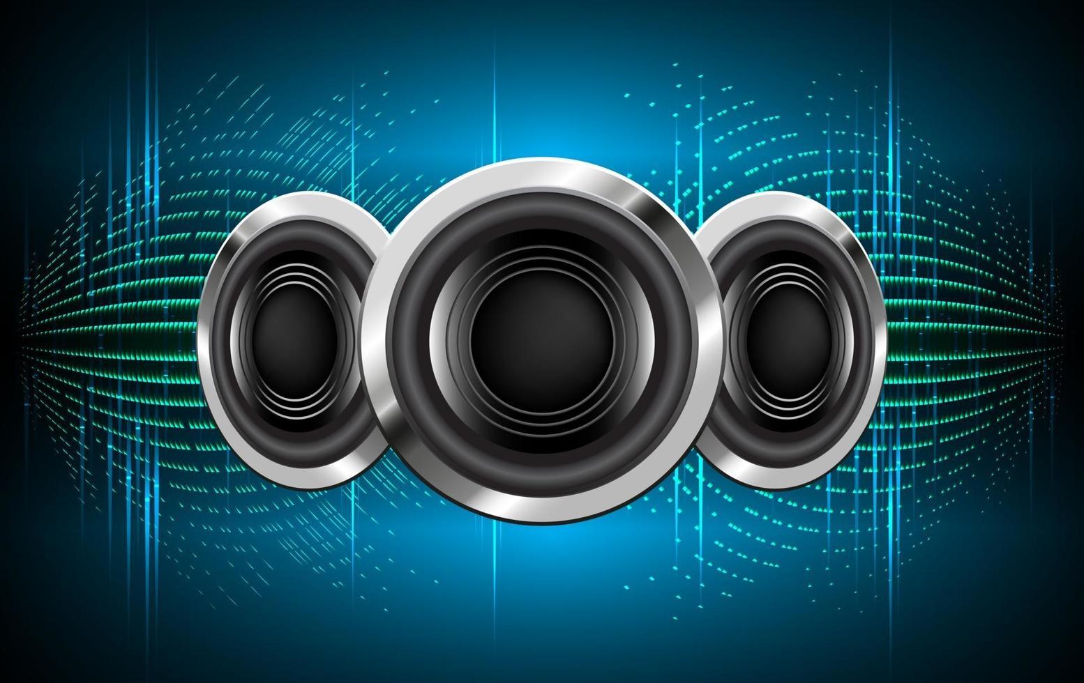 Sound waves oscillating dark light vector