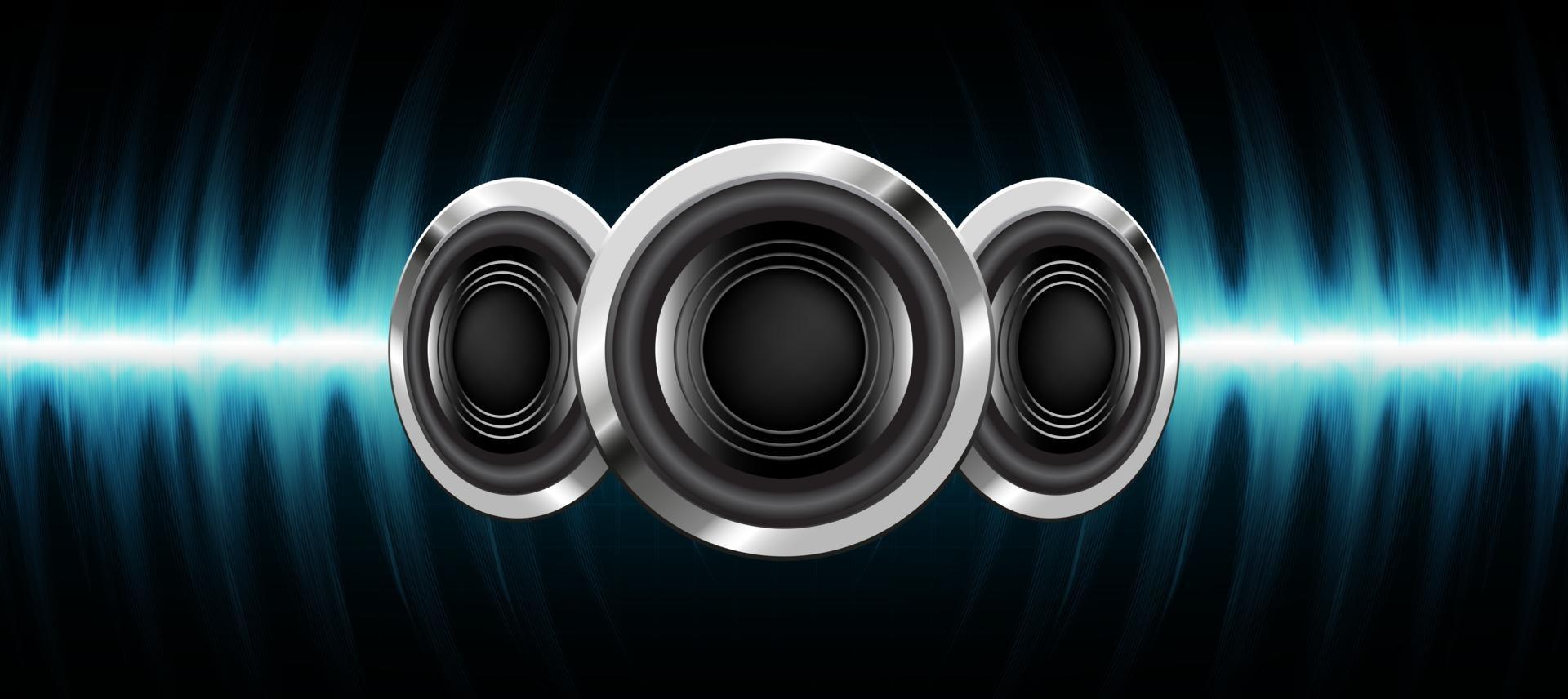 Sound waves oscillating dark light vector