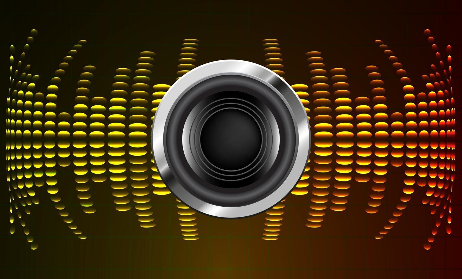 Sound waves oscillating dark light vector