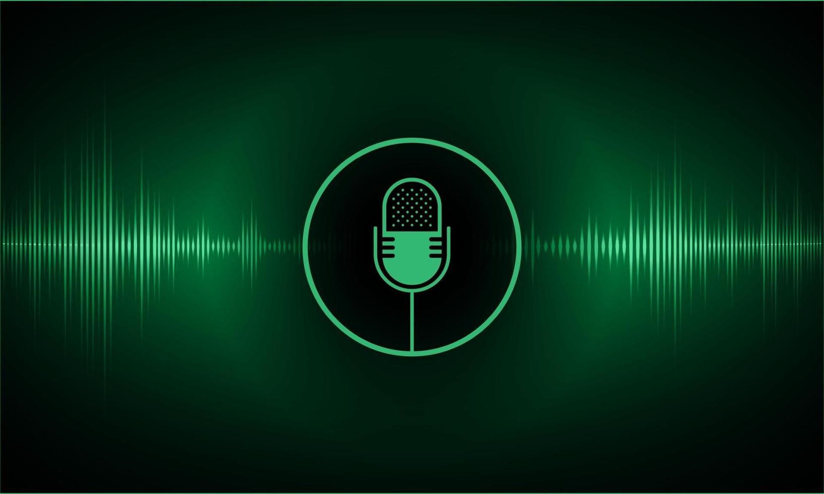 Sound waves oscillating dark light vector