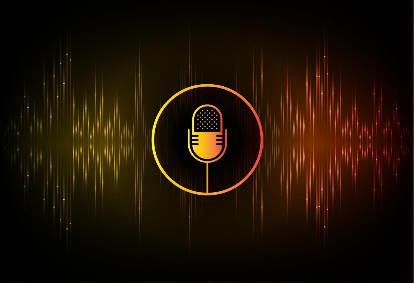 Sound waves oscillating dark light vector