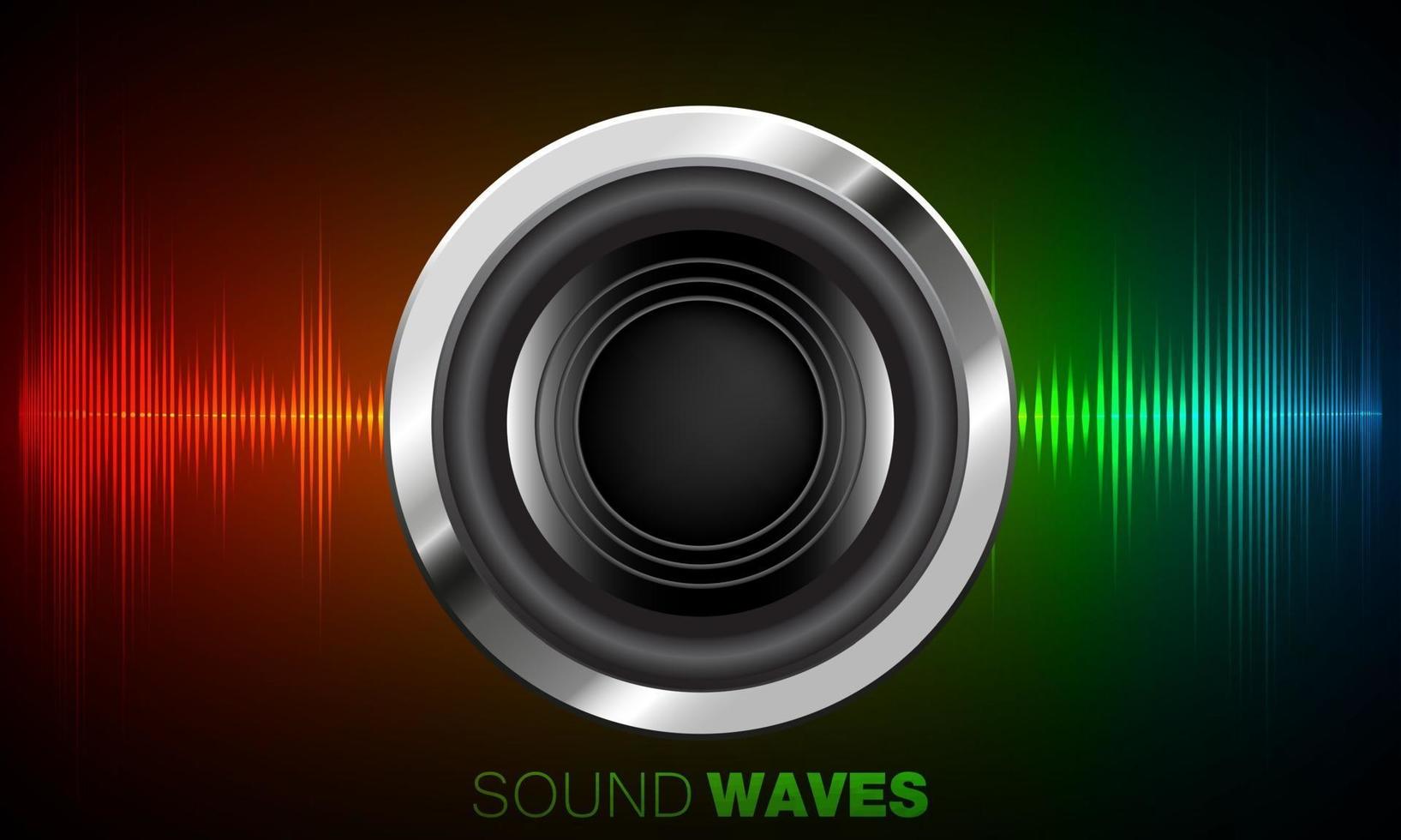 Sound waves oscillating dark light vector