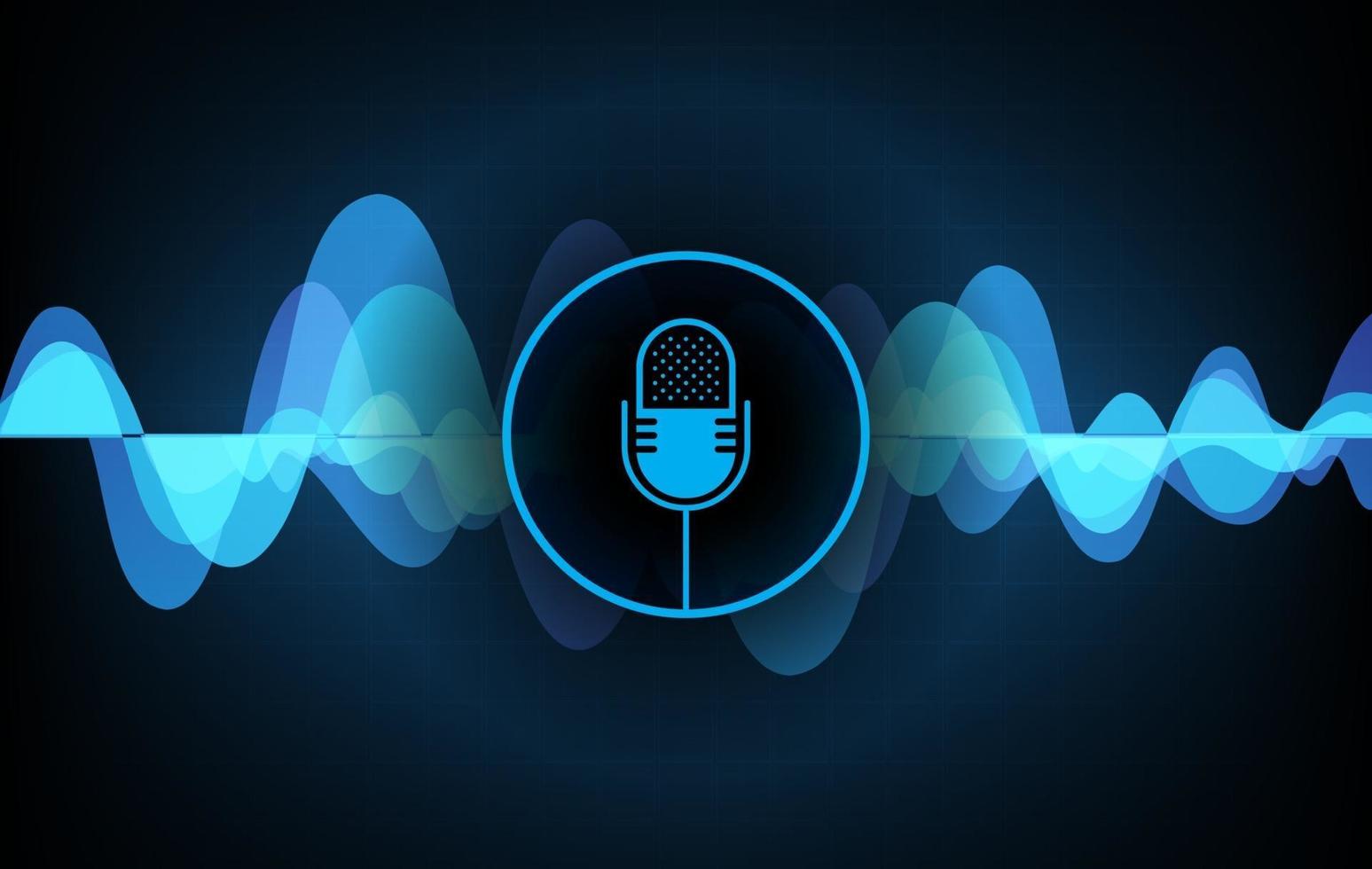 Sound waves oscillating dark light vector