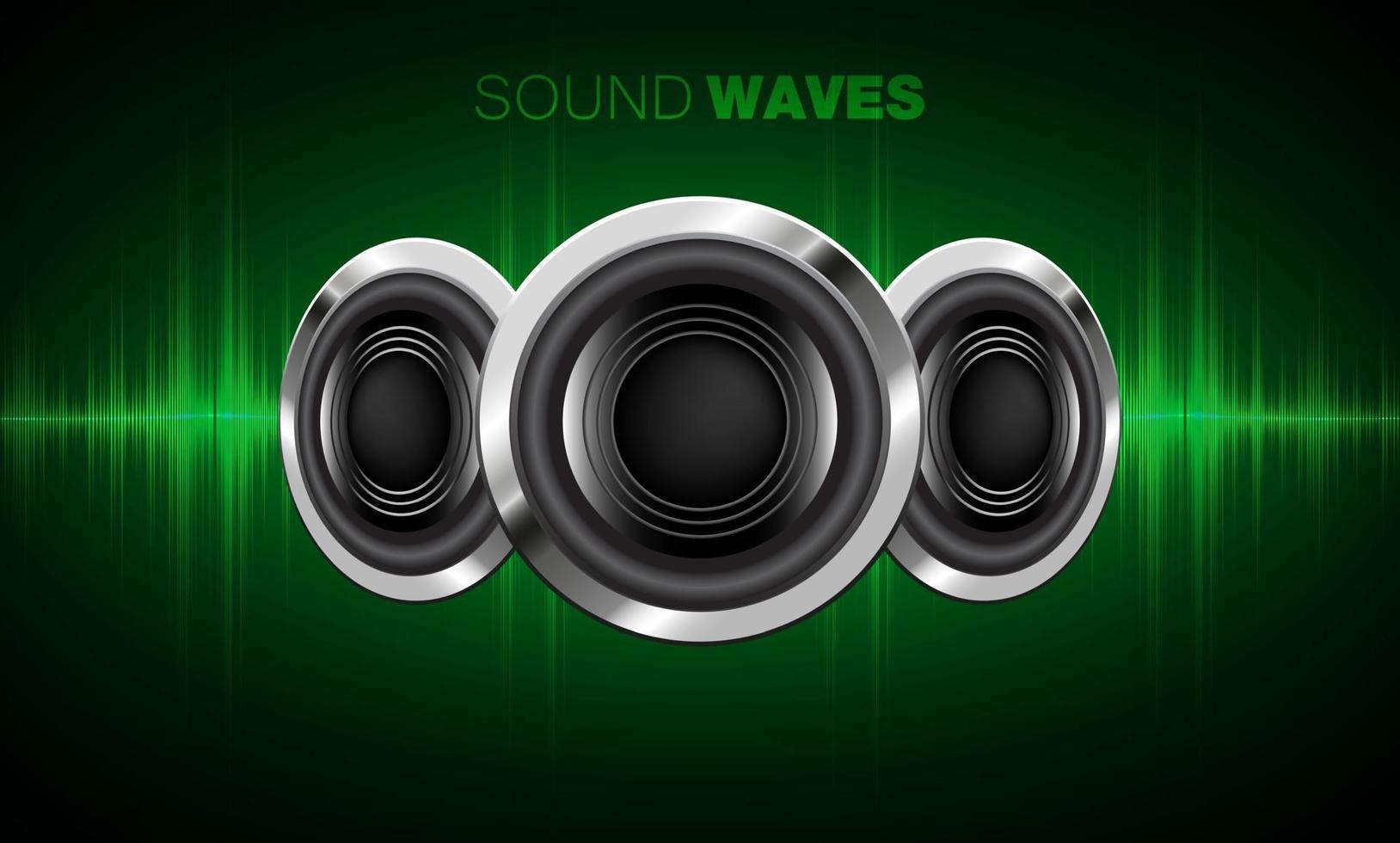 Sound waves oscillating dark light vector