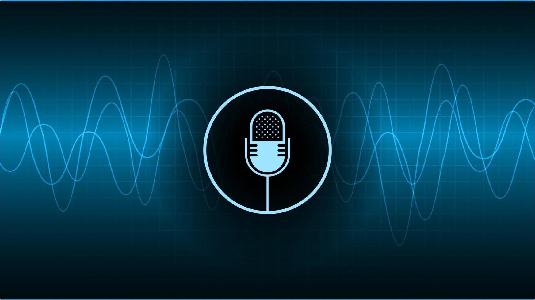 Sound waves oscillating dark light vector