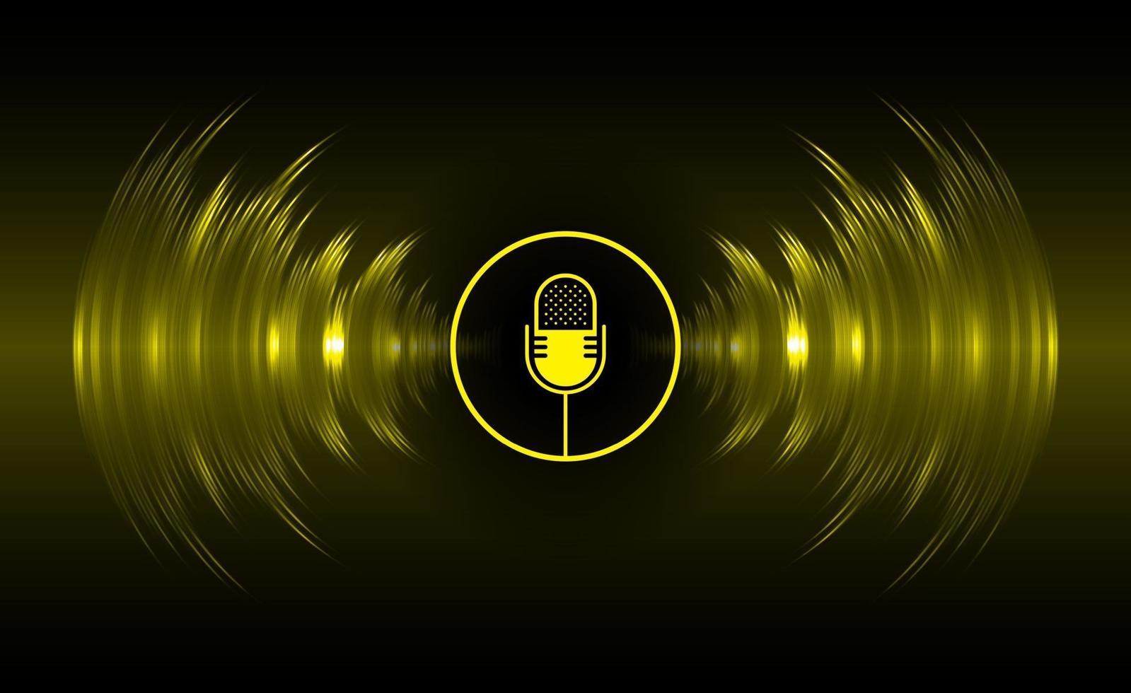 Sound waves oscillating dark light vector