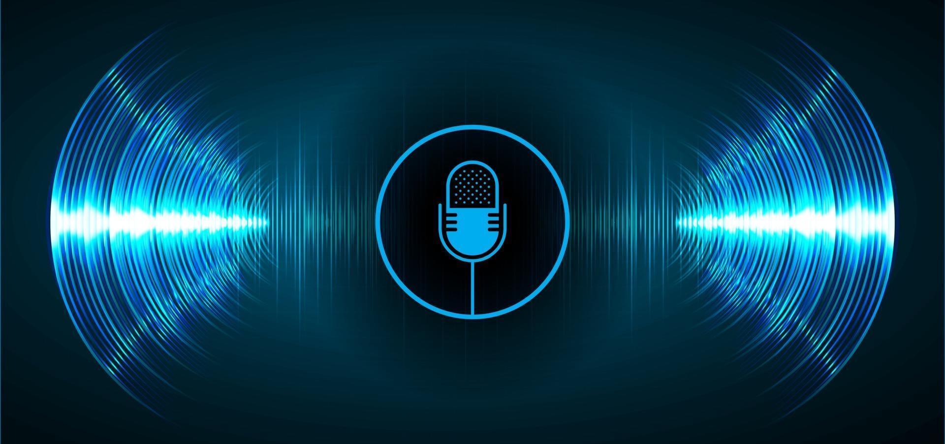 Sound waves oscillating dark light vector