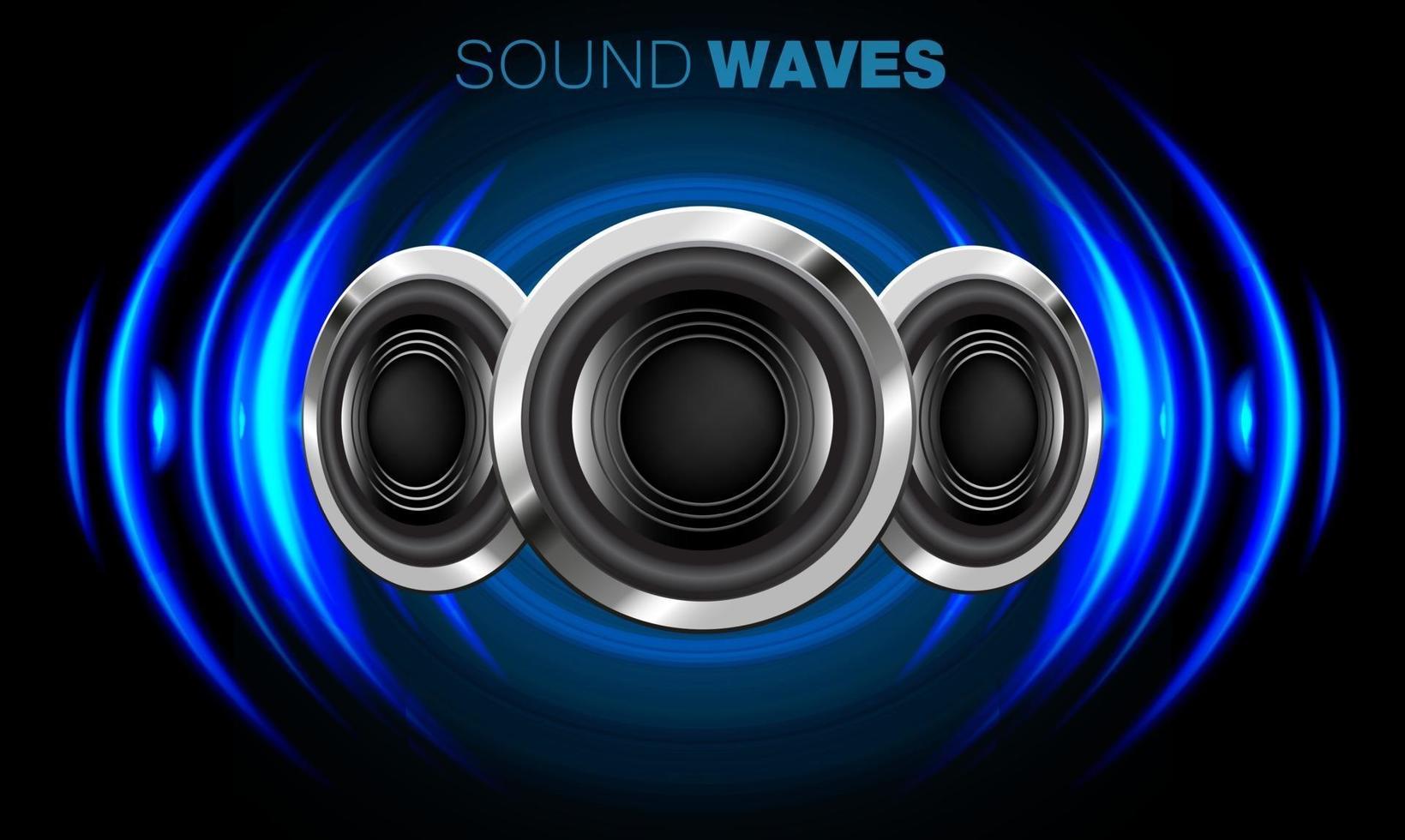 Sound waves oscillating dark light vector