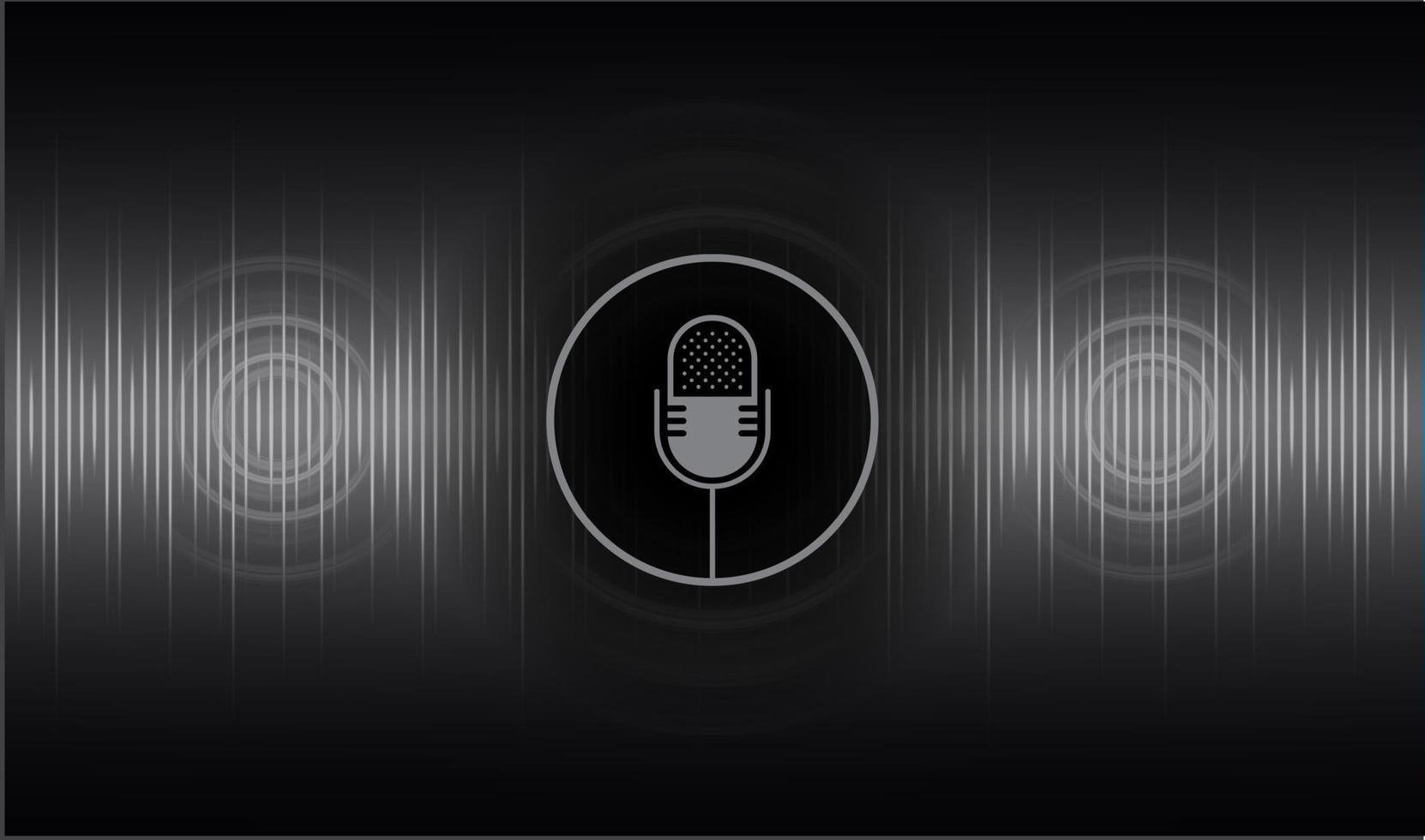 Sound waves oscillating dark light vector