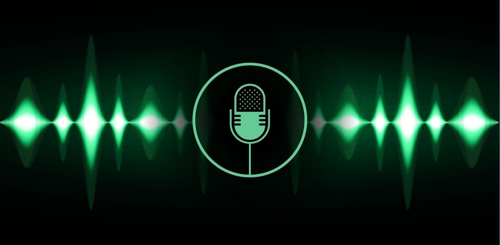 Sound waves oscillating dark light vector