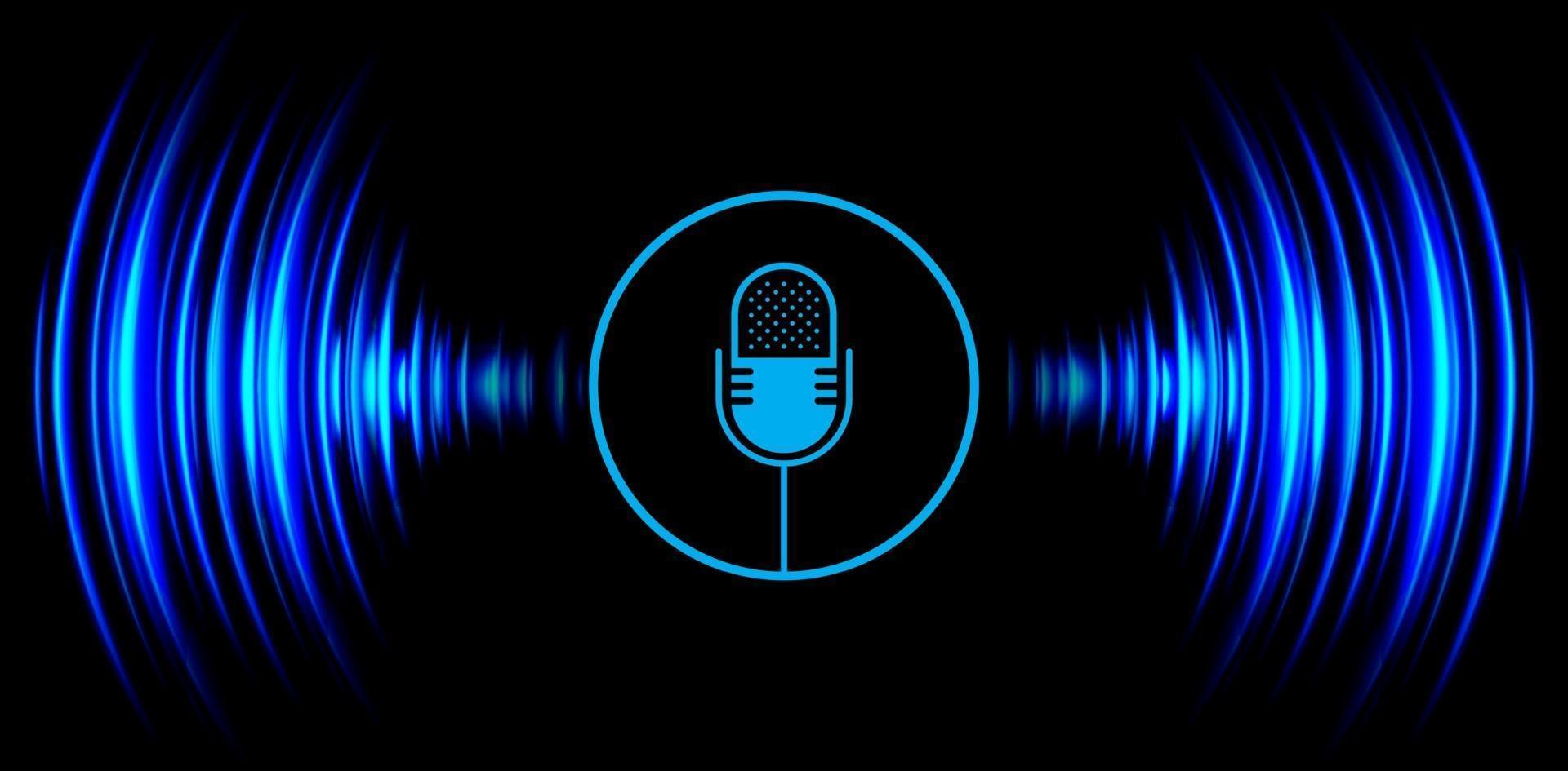 Sound waves oscillating dark light vector