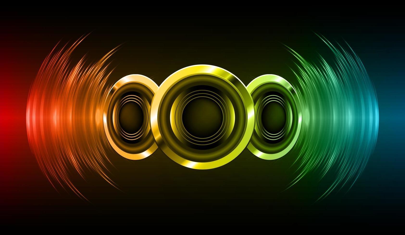 Sound waves oscillating dark light vector