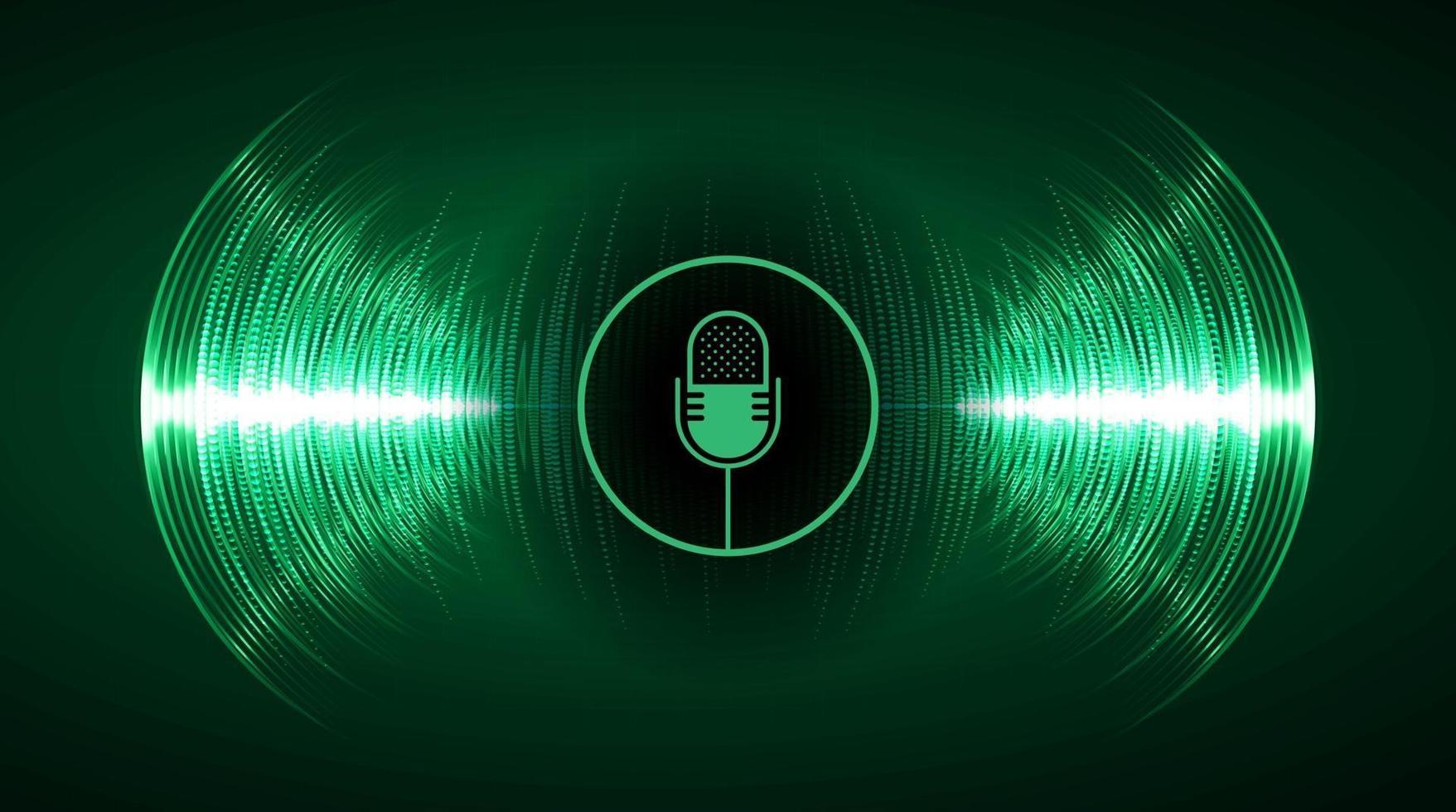 Sound waves oscillating dark light vector