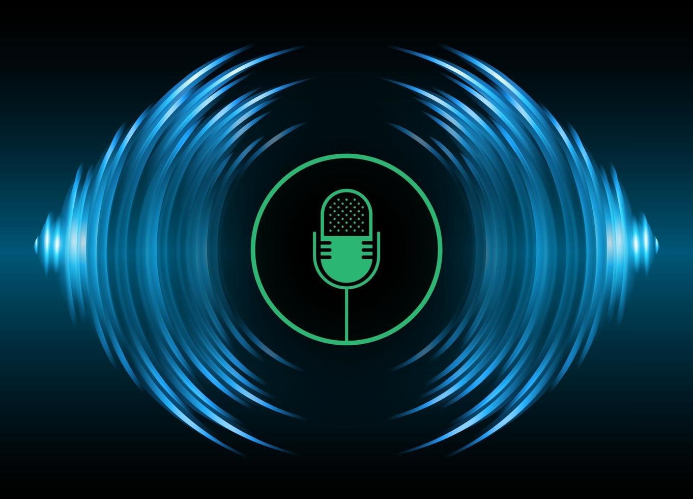 Sound waves oscillating dark light vector