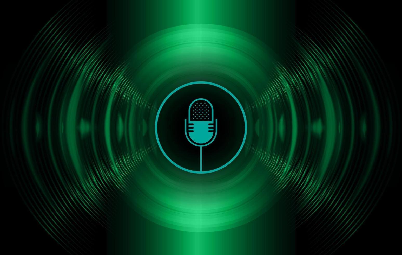 Sound waves oscillating dark light vector